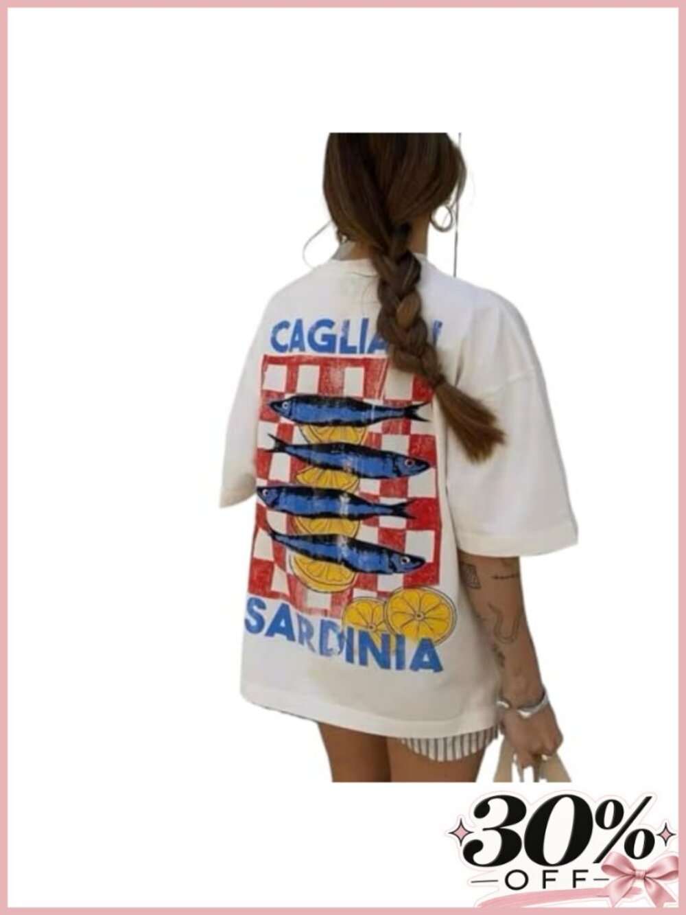 Oversized Strawberry Graphic Tee Women Short Sleeve Y2K Summer Top